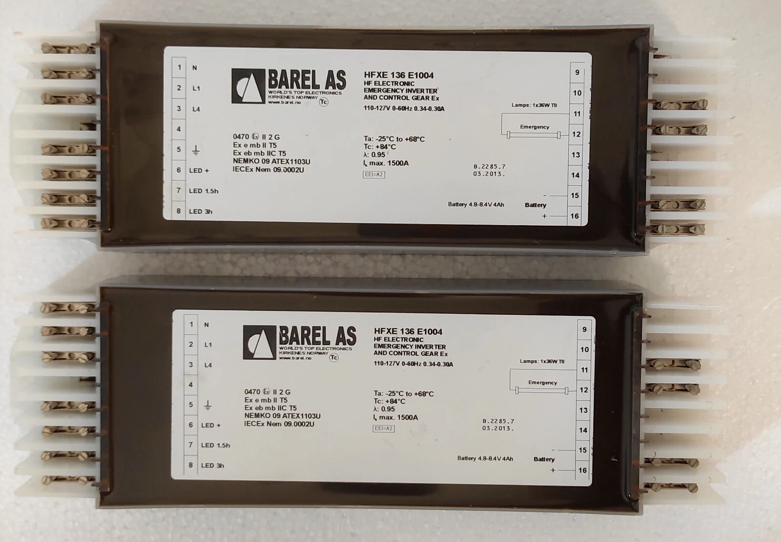 Barel HFXE 136 E1004 Emergency Inverter Lot of 02 Pcs